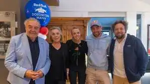 Die Dolomitenmann-Familie: Werner und Sandra Grissmann, Nina Karl-Grissmann, Benjamin Karl und Niki Grissmann (von links)