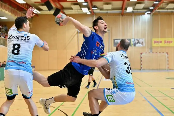 #23 KOCBEK Jure SC Ferlach, SC Ferlach vs. HSG Bärnbach/Köflach 30.3.2024, SC Ferlach vs. HSG Bärnbach/Köflach am 30.03.2024 in Ferlach (Ballspielhalle Ferlach), Austria, (Photo by Bernd Stefan)