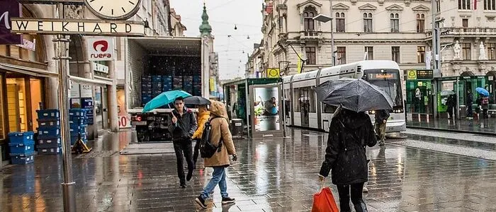 Auch in Graz wird man in den kommenden Tagen öfters den Regenschirm brauchen