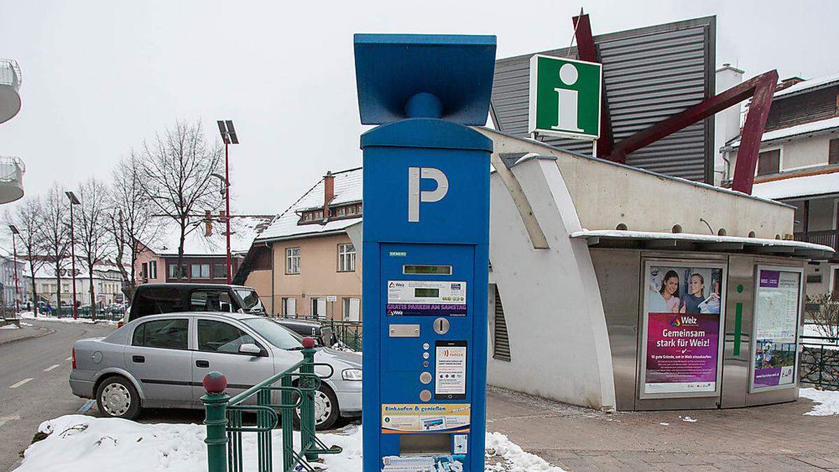 28 Parkautomaten stehen in der Stadt Weiz