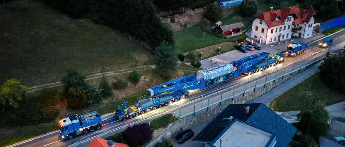 Ein Trafo-Transport der APG von Spittal in das Umspannwerk Malta