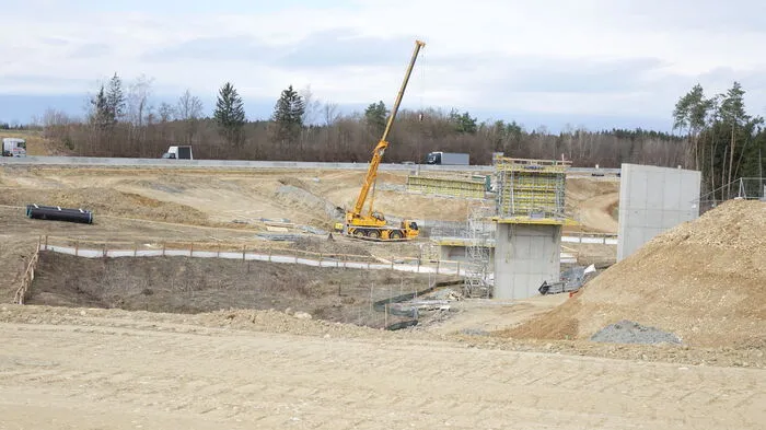 Auf der Baustelle am Knoten Riegersdorf.