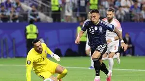 Argentiniens Lautaro Martinez zeigte vollen Einsatz