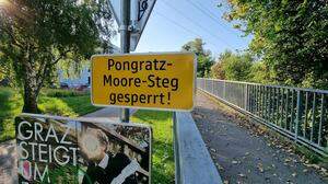 Seit Juli 2023 gesperrt: der Pongratz-Moore-Steg, der Gösting und Andritz verbindet