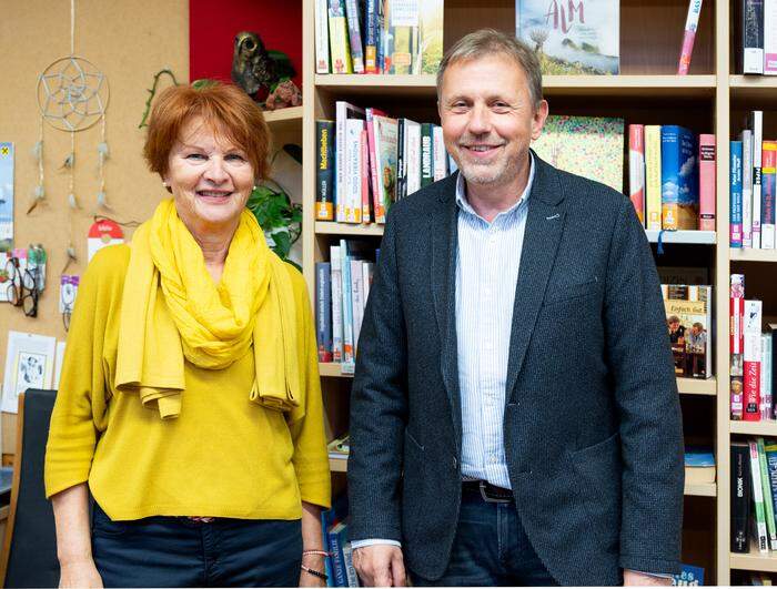 Lisbeth Scherr und Andreas Lieb in der Bücherei Stubenberg