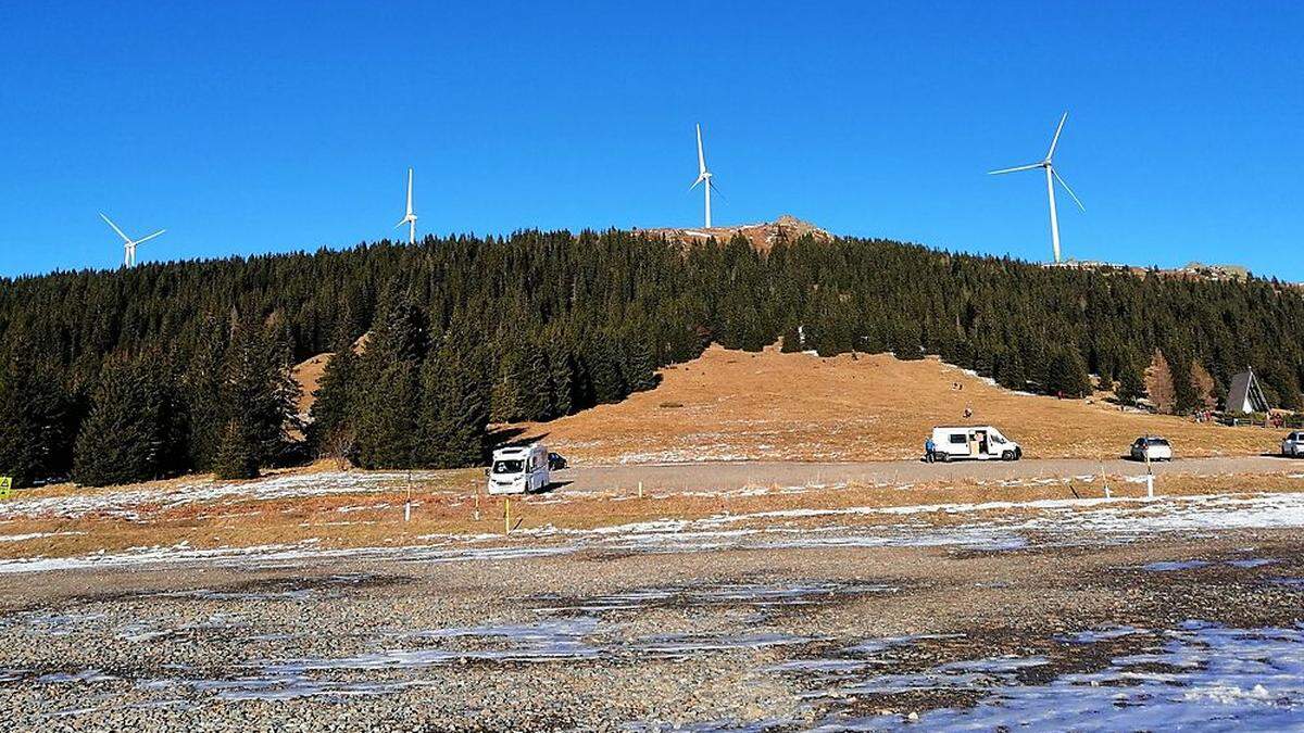 Der Windpark Handalm auf der steirischen Seite der Koralpe