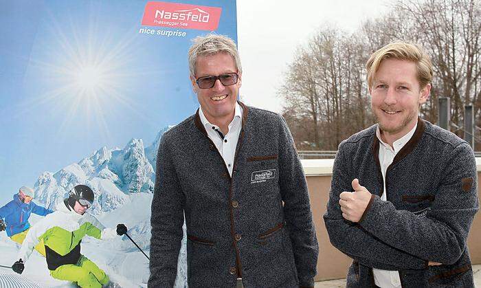 Christopher Gruber, Geschäftsführer der NLW Tourismus Marketing GmbH und der Zuständige für Social Media, Gerald Kroschel, verbuchen in dieser Saison wieder jede Menge Events auf dem Nassfeld