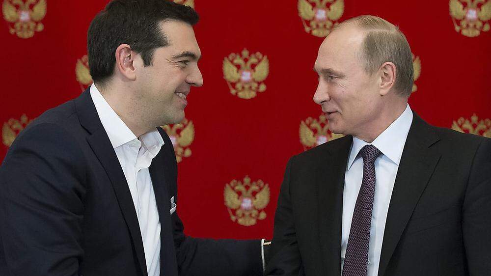 Alexis Tsipras, Griechenland, mit Wladimir Putin