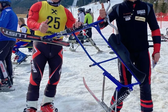 Skibob-Verbandspräsident Franz Stocker und Joachim Knauß