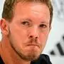 Germany's head coach Julian Nagelsmann gives a press conference at the team's base camp in Herzogenaurach on July 6, 2024 a day after their defeat against Spain during the quarter-finals of the Euro 2024 football competition. (Photo by Tobias SCHWARZ / AFP)