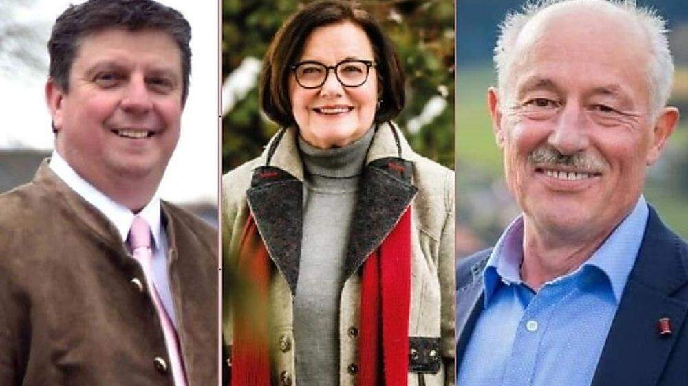 Die Kandidaten in Guttaring: Günter Kernle, Gudrun Staubmann-Frizzi, Arnulf Warmuth