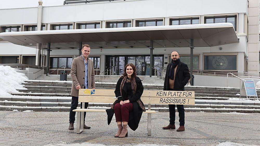 Die ÖH-Verantwortlichen Ferdinand Raunegger, Simone Singh und Sinan Tepe (von links) präsentierten stolz ihr neues Projekt