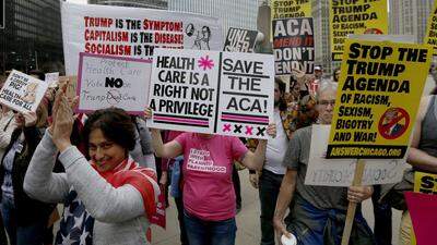 Proteste für leistbare Krankenversicherungen in Chicago
