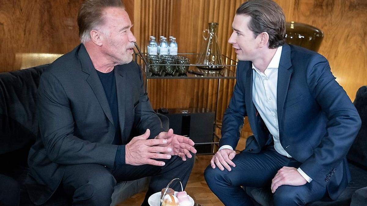 Arnold Schwarzenegger bei Sebastian Kurz