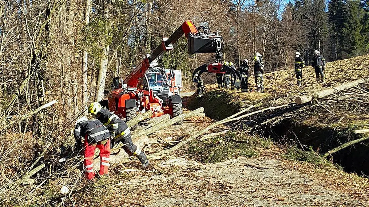 Der Teleskoplader der FF St. Stefan kam zum ersten Mal zum Einsatz