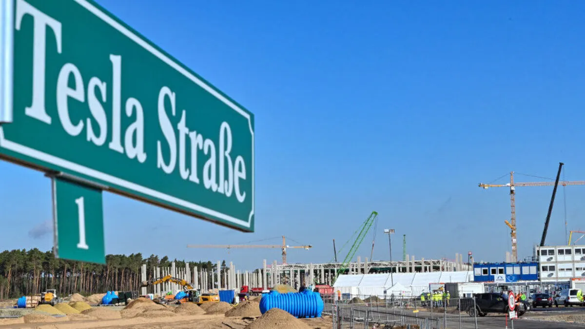 Die Tesla-Baustelle im deutschen Grünheide.