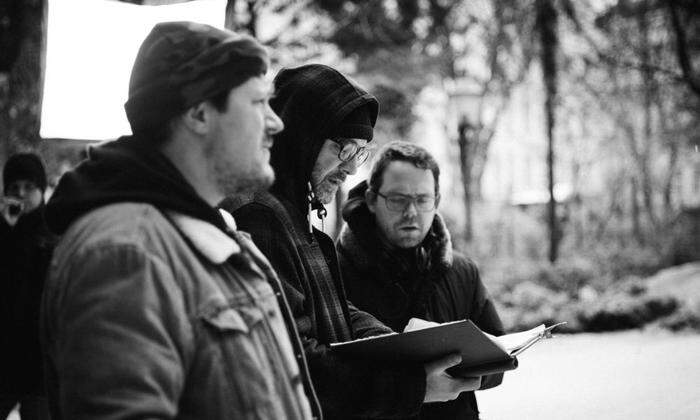 Thomas Frank und Regisseur David Schalko bei den Dreharbeiten.