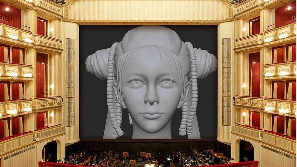 „The New Angel“ der Chinesin Cao Fei (44) ziert in der laufenden Saison den Eisernen Vorhang der Wiener Staatsoper  