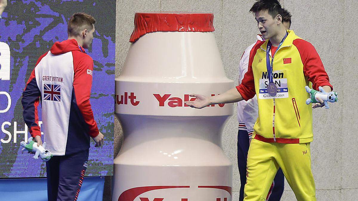 Sun Yang (rechts), Duncan Scott