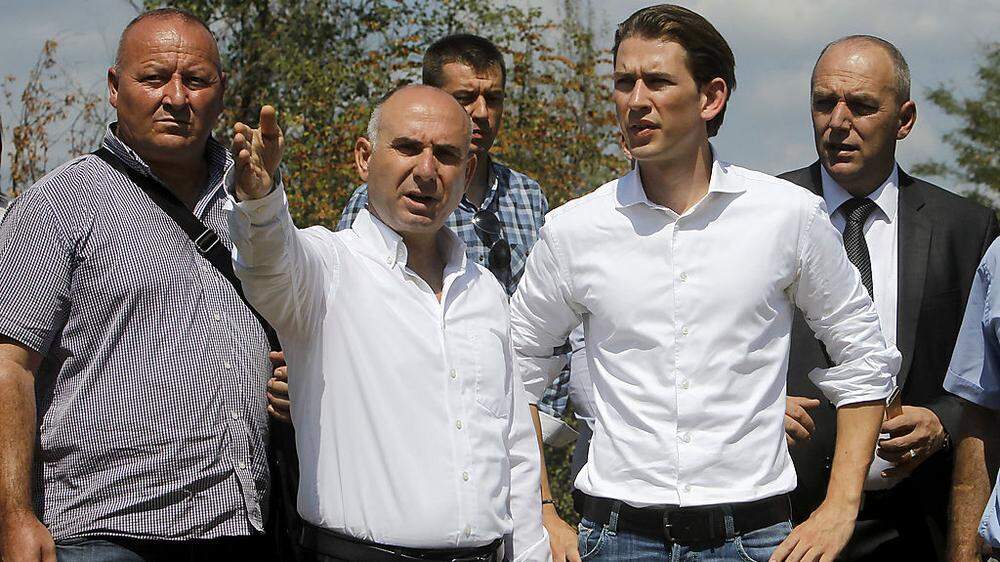 Sebastian Kurz mit dem mazedonischen Innenminister, Mitko Cavkov