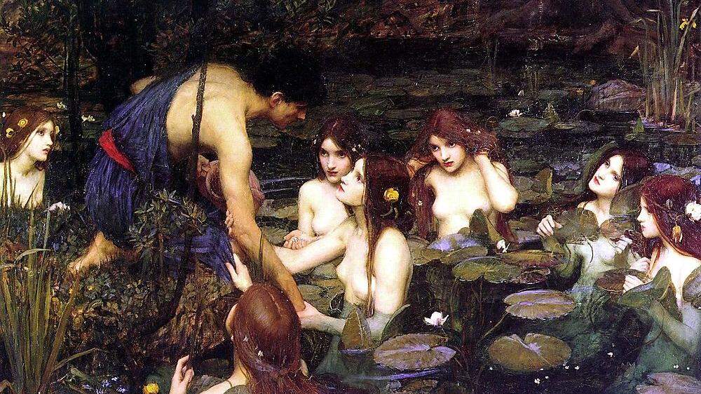 John William Waterhouse: &quot;Hylas und die Nymphen&quot;, entstanden 1896, zu sehen in der Manchaster Art Gallery