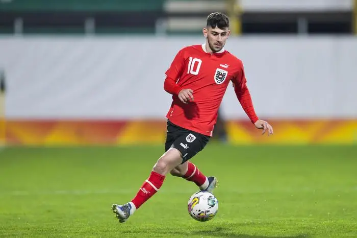 RIED,AUSTRIA,22.MAR.24 - SOCCER - OEFB under-21 international test match, Austria vs Denmark. Image shows Yusuf Demir (AUT).
Photo: GEPA pictures/ Christian Moser