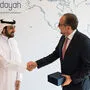Außenminister Alexander Schallenberg mit dem Exekutivdirektor des Hedayah Zentrums in Abu Dhabi, Ahmed Al Qassimi