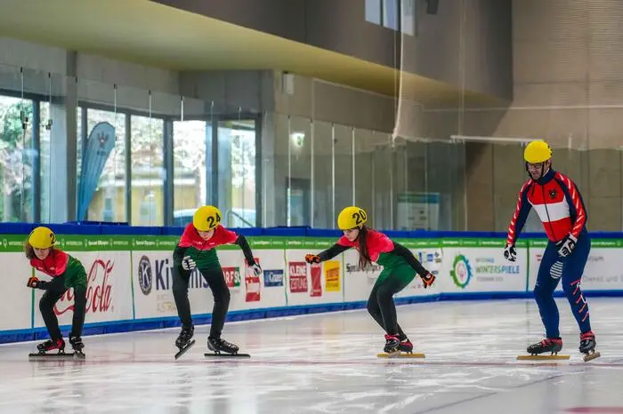 GRAZ,AUSTRIA,17.MAR.24 - SPECIAL OLYMPICS, SPEED SKATING - National Winter Games 2024. Image shows competitors from hungary and austria.
Photo: GEPA pictures/ Kevin Hackner