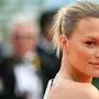 Austrian model Nadine Leopold poses as she arrives for the screening of the film "Les Miserables" at the 72nd edition of the Cannes Film Festival in Cannes, southern France, on May 15, 2019. (Photo by Alberto PIZZOLI / AFP)