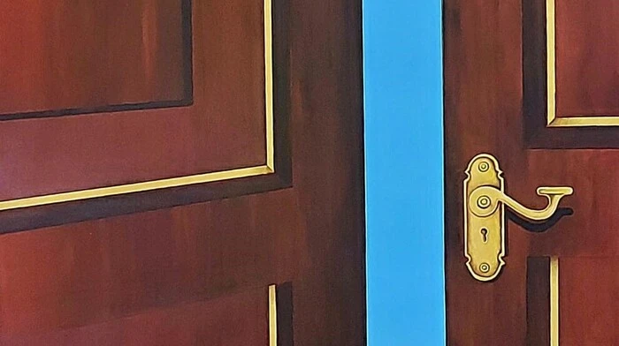 "Der Besuch", Öl auf Leinwand