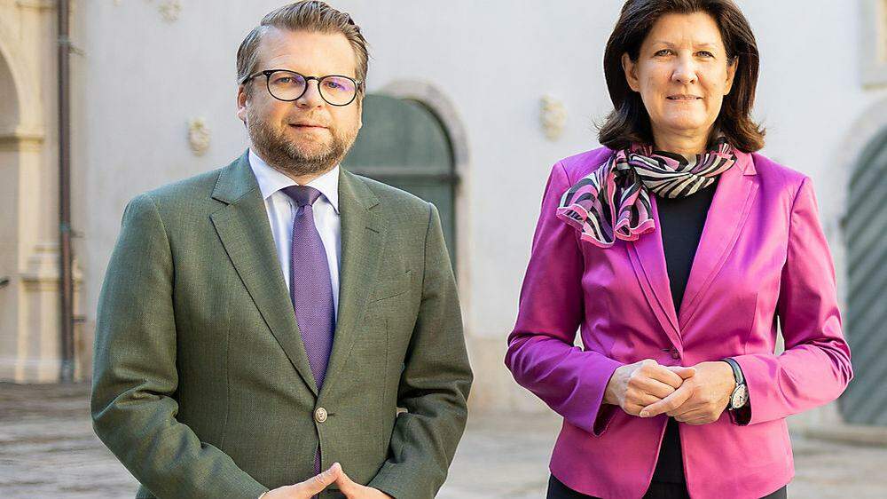 Die Klubobleute Barbara Riener (ÖVP) und Hannes Schwarz (SPÖ)