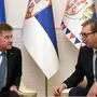 Vucic mit dem EU-Vermittler Lajcak