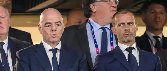 Sind nicht gut aufeinander zu sprechen: FIFA-Präsident Gianni Infantino und UEFA-Boss Aleksander Čeferin