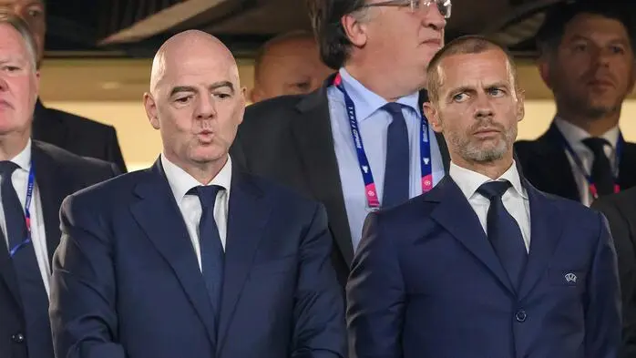Sind nicht gut aufeinander zu sprechen: FIFA-Präsident Gianni Infantino und UEFA-Boss Aleksander Čeferin
