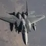 Ein amerikanisches Kampfflugzeug F15E Strike Eagle