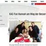 Aufatmen beim KAC: Hannah, die ein Puck traf, geht es besser. Sie bekam Krankenbesuch von vier Eishockeyspielern	