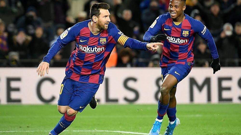 Lionel Messi (links) traf gegen Granada