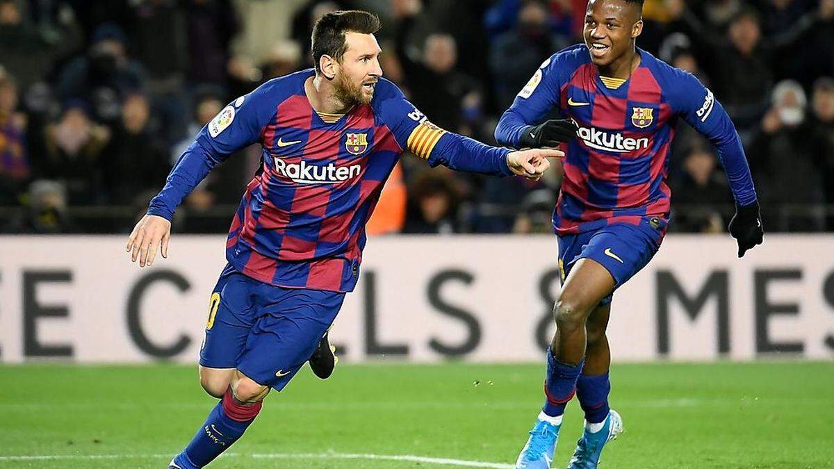 Lionel Messi (links) traf gegen Granada