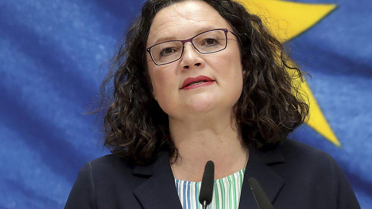 Will sich vorzeitig einzementieren lassen, das stößt auf Widerstand: Andrea Nahles