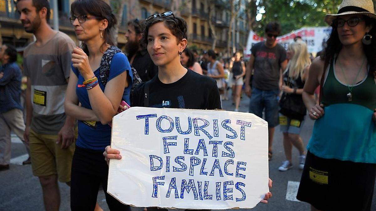 In Barcelona regt sich immer stärker Widerstand gegen die Auswirkungen des Massentourismus