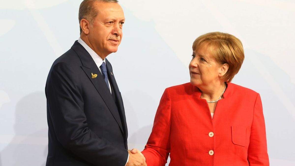 Erdogan und Merkel beim G20-Gipfel in Hamburg.