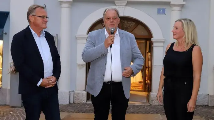 Eröffnung der Modeschau durch Bürgermeister Martin Treffner, Oberbürgermeister Andreas Starke und Elisabeth Sommer