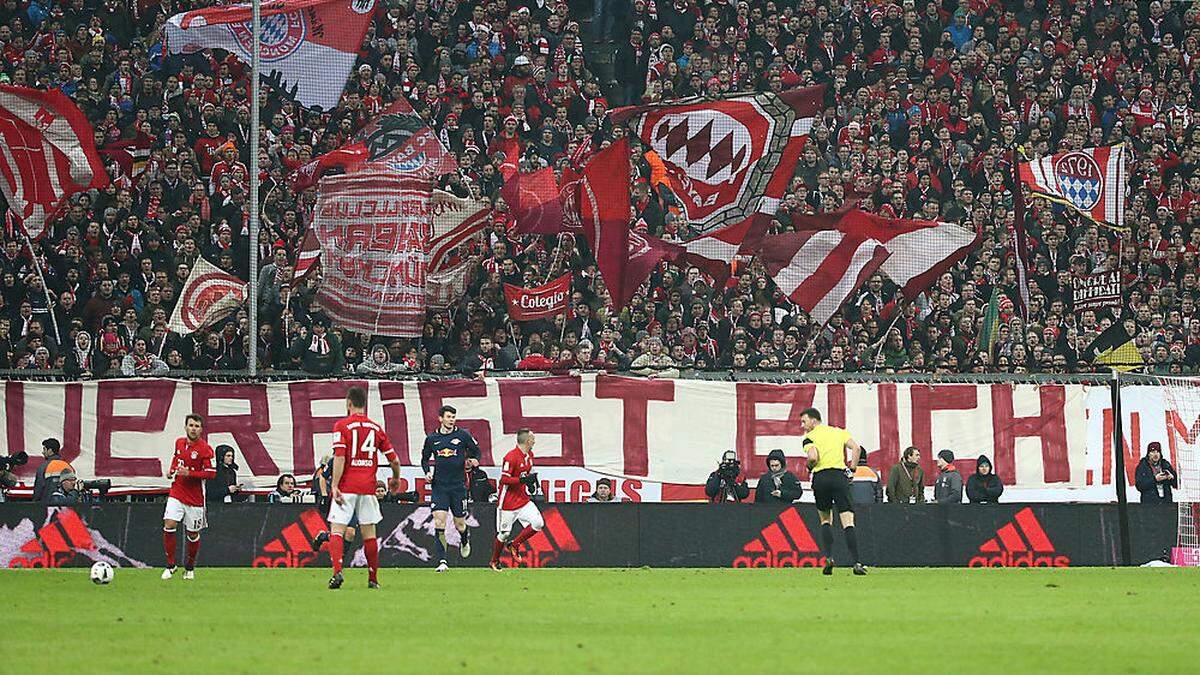 Die Fans der FC Bayern machten deutlich, was sie von Leipzig halten