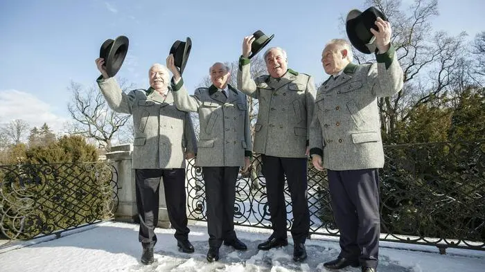 Die Landeshauptleutekonferenz am Gipfel der Macht: Michael Häupl, Erwin Pröll, LH Hermann Schützenhöfer und Josef Pühringer im Jänner 2017