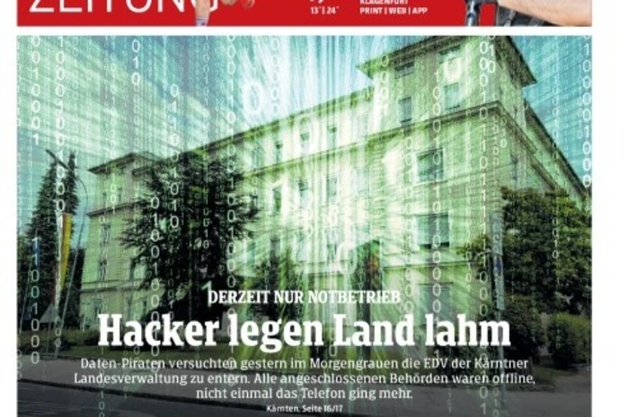 Mai 2022: Ein Hackerangriff legt das Land Kärnten lahm. Nach dem Angriff ist das Land im Notbetrieb, wie Kärnten-Redakteur Jochen Habich schreibt. 