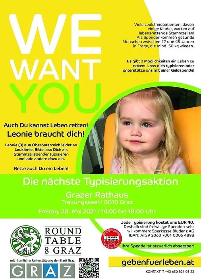 Typisierungsaktion für Leonie in Graz
