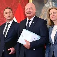 Künftig ein Team: Andreas Babler (SPÖ), Christian Stocker (ÖVP) und Beate Meinl-Reisinger (Neos)