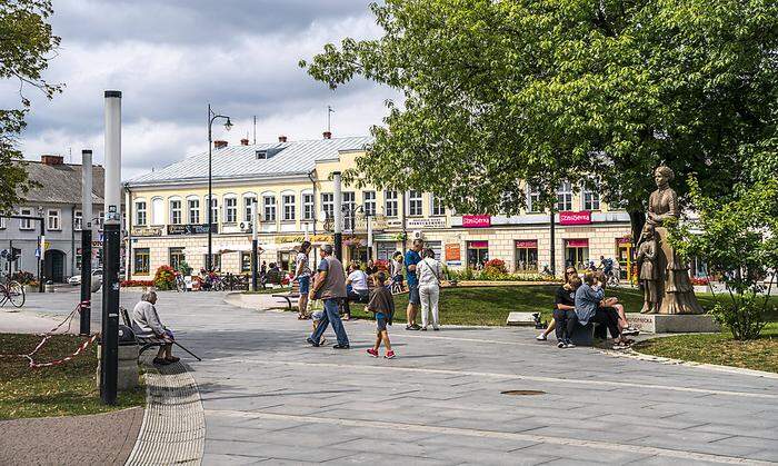 In der Innenstadt von Suwałki geht es gemächlich zu