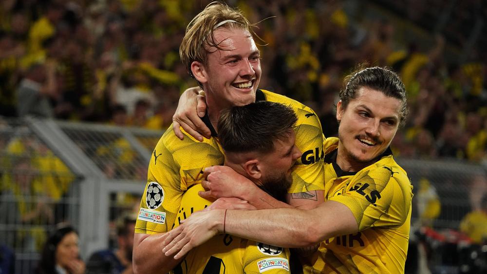 Marcel Sabitzer (rechts) will heute mit Dortmund das Champions-League-Finale erreichen