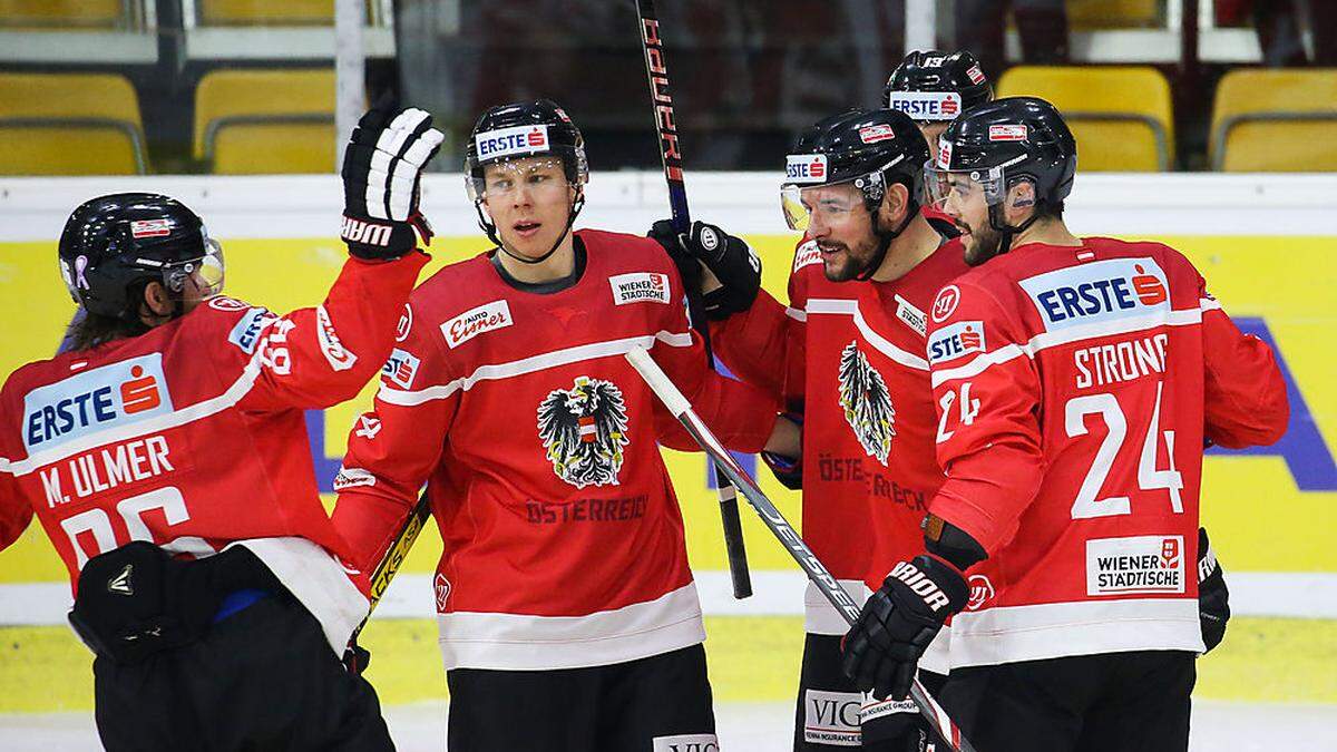 Österreichs Eishockey-Team hatte allen Grund zum Jubeln